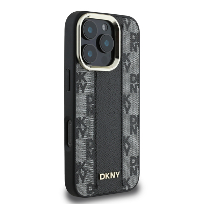 Apple iPhone 16 Pro Case DKNY Original Licensed Magsafe Charging Feature 3D Printed Checkered Pattern Cover - 13