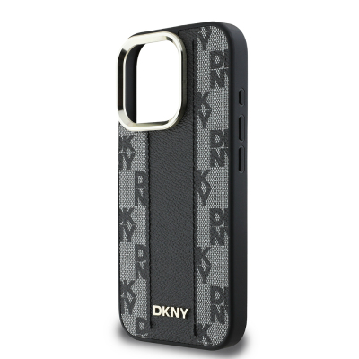 Apple iPhone 16 Pro Case DKNY Original Licensed Magsafe Charging Feature 3D Printed Checkered Pattern Cover - 15