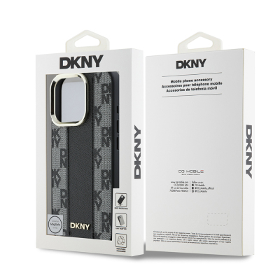 Apple iPhone 16 Pro Case DKNY Original Licensed Magsafe Charging Feature 3D Printed Checkered Pattern Cover - 17