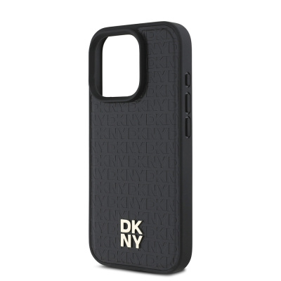 Apple iPhone 16 Pro Case DKNY Original Licensed Magsafe Charging Feature 3D Written Repeat Pattern Cover - 15