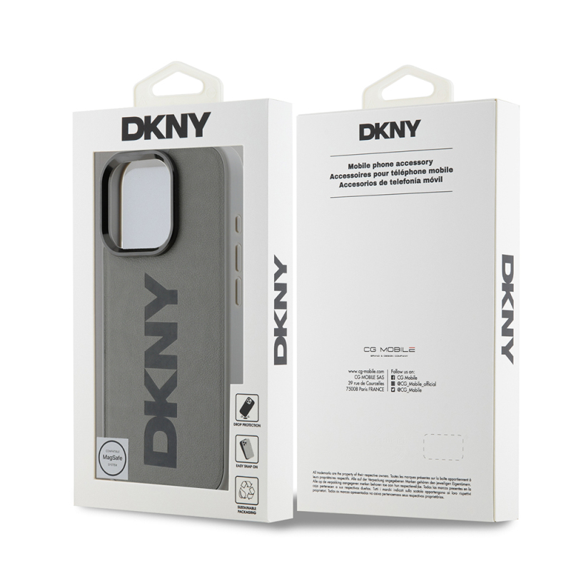 Apple iPhone 16 Pro Case DKNY Original Licensed Magsafe Charging Feature PU Leather Plain Cover - 10