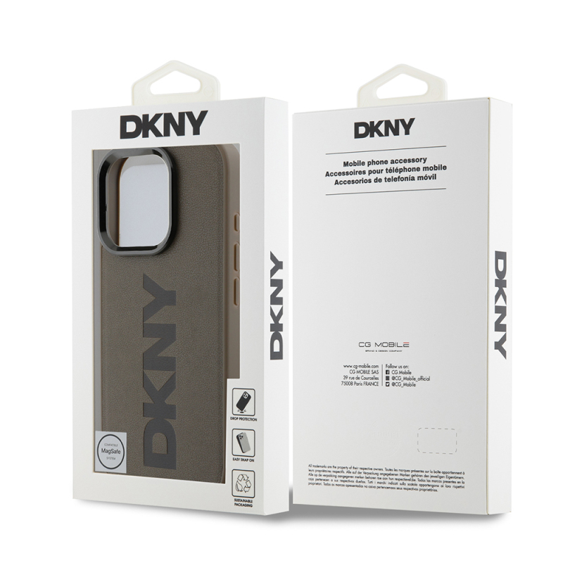 Apple iPhone 16 Pro Case DKNY Original Licensed Magsafe Charging Feature PU Leather Plain Cover - 17