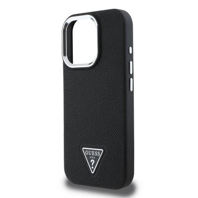 Apple iPhone 16 Pro Case Guess Original Licensed Grained Triangle Cover - 7