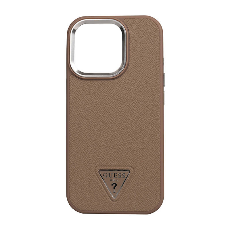 Apple iPhone 16 Pro Case Guess Original Licensed Grained Triangle Cover - 12