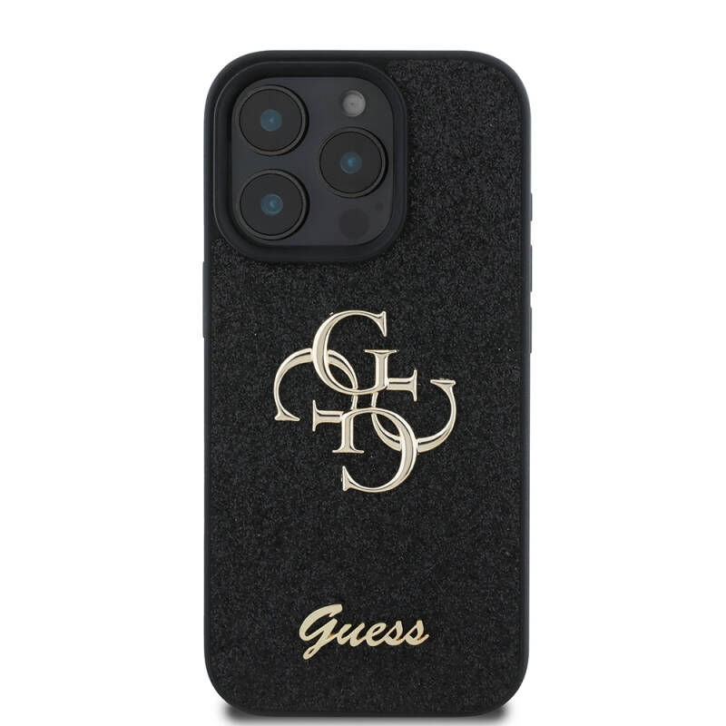 Apple iPhone 16 Pro Case Guess Original Licensed Large Metal Logo 4G Glitter Cover - 3