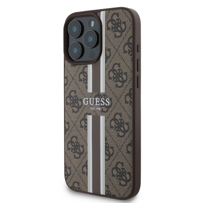 Apple iPhone 16 Pro Case Guess Original Licensed Magsafe Charging Feature 4G Stripe Design Printed Cover - 19