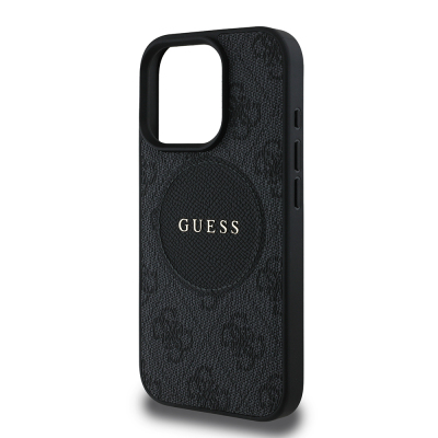 Apple iPhone 16 Pro Case Guess Original Licensed Magsafe Charging Feature Text Logo Circle Classic Cover - 7