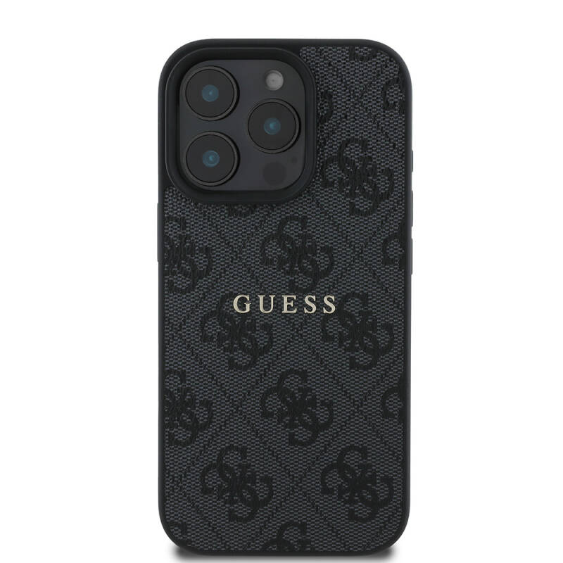 Apple iPhone 16 Pro Case Guess Original Licensed Magsafe Charging Featured 4G Patterned Text Logo Cover - 4