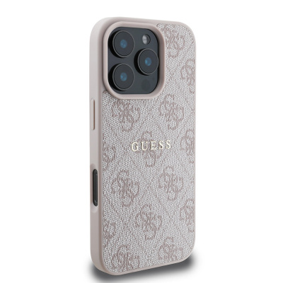 Apple iPhone 16 Pro Case Guess Original Licensed Magsafe Charging Featured 4G Patterned Text Logo Cover - 21