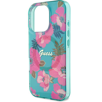 Apple iPhone 16 Pro Case Guess Original Licensed Magsafe Charging Featured Floral Tone Ring Cover - 7