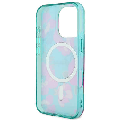 Apple iPhone 16 Pro Case Guess Original Licensed Magsafe Charging Featured Floral Tone Ring Cover - 8