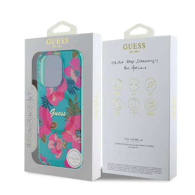 Apple iPhone 16 Pro Case Guess Original Licensed Magsafe Charging Featured Floral Tone Ring Cover - 9