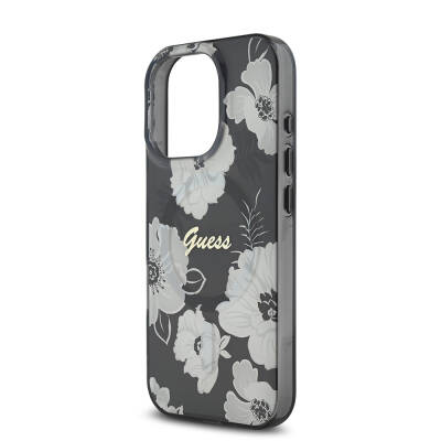 Apple iPhone 16 Pro Case Guess Original Licensed Magsafe Charging Featured Floral Tone Ring Cover - 16