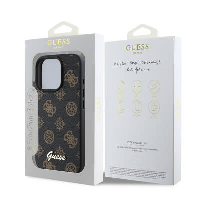 Apple iPhone 16 Pro Case Guess Original Licensed Magsafe Charging Featured Peony Cover with Text Logo - 10