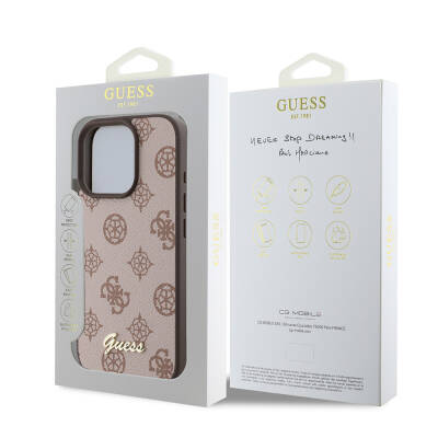 Apple iPhone 16 Pro Case Guess Original Licensed Magsafe Charging Featured Peony Cover with Text Logo - 17