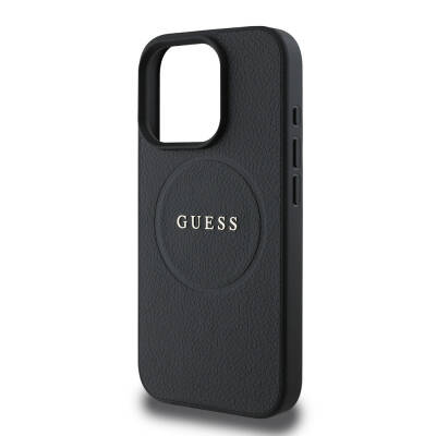 Apple iPhone 16 Pro Case Guess Original Licensed Magsafe Grained Cover Charging Feature and Text Logo - 7