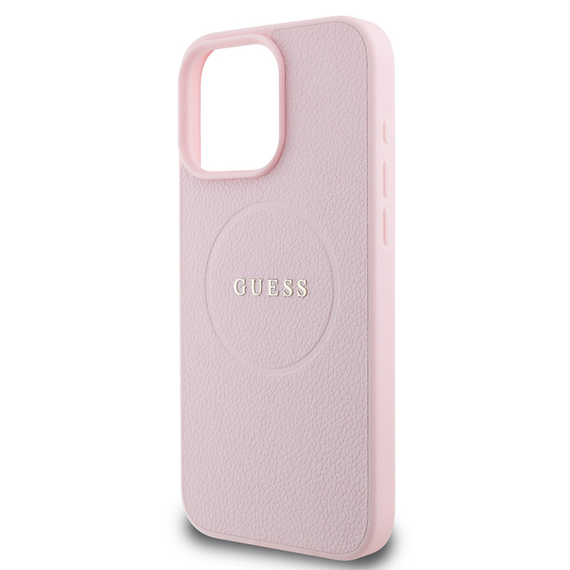 Apple iPhone 16 Pro Case Guess Original Licensed Magsafe Grained Cover Charging Feature and Text Logo - 15