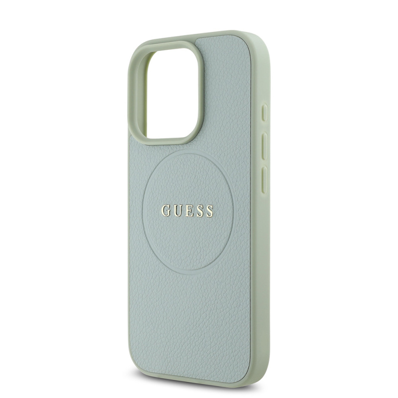 Apple iPhone 16 Pro Case Guess Original Licensed Magsafe Grained Cover Charging Feature and Text Logo - 24