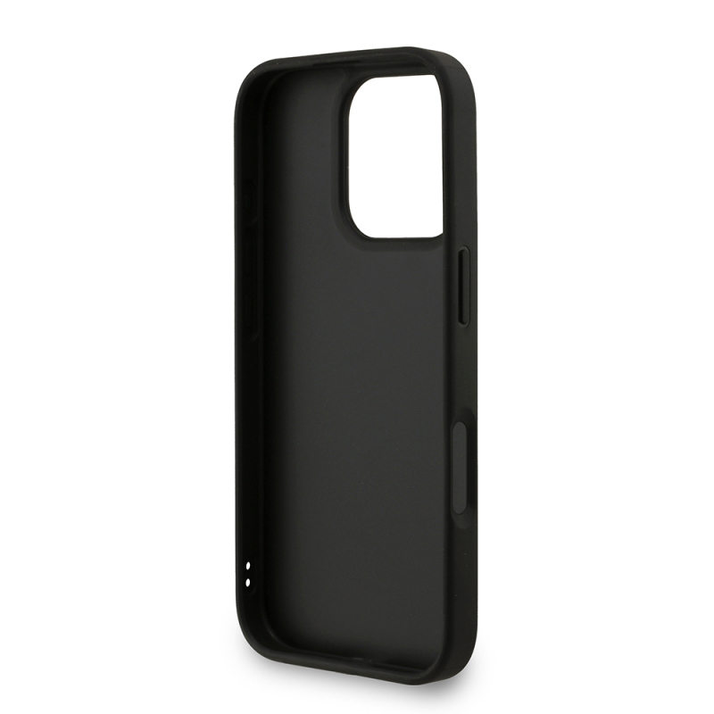 Apple iPhone 16 Pro Case Guess Original Licensed PU Leather Wrist Strap Rope Metal Large 4G and Text Logo Cover - 24