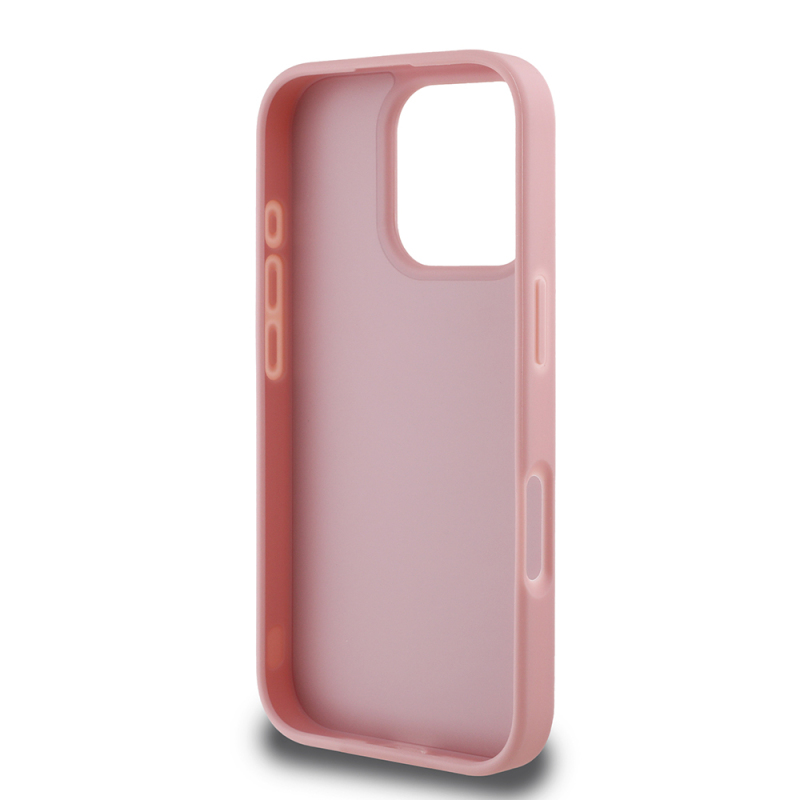 Apple iPhone 16 Pro Case Guess Original Licensed Stone Back Surface Triangle Logo Cover - 11