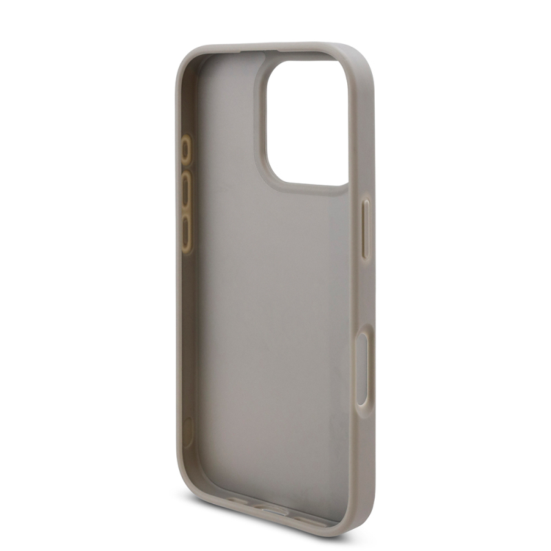 Apple iPhone 16 Pro Case Guess Original Licensed Stone Back Surface Triangle Logo Cover - 25