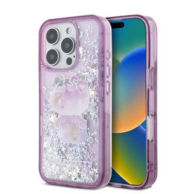 Apple iPhone 16 Pro Case Hello Kitty Original Licensed Liquid Silvery 50th Anniversary Party Cover - 2