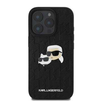 Apple iPhone 16 Pro Case Karl Lagerfeld Original Licensed K&C Heads Monogram Pin Cover - 4