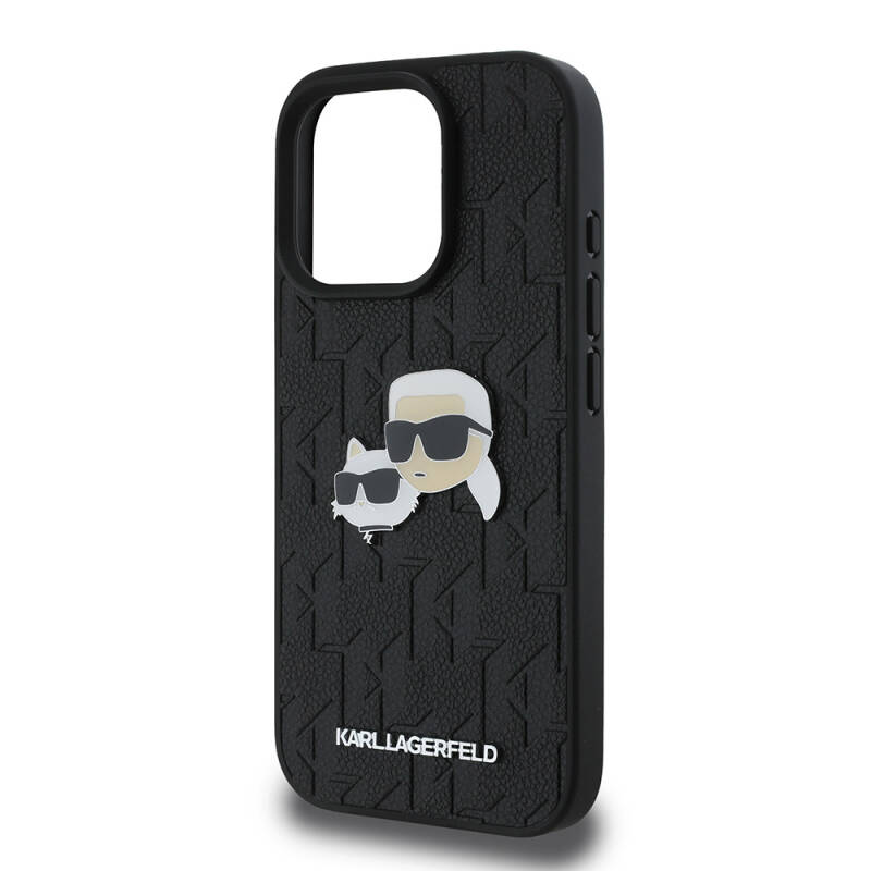 Apple iPhone 16 Pro Case Karl Lagerfeld Original Licensed K&C Heads Monogram Pin Cover - 7