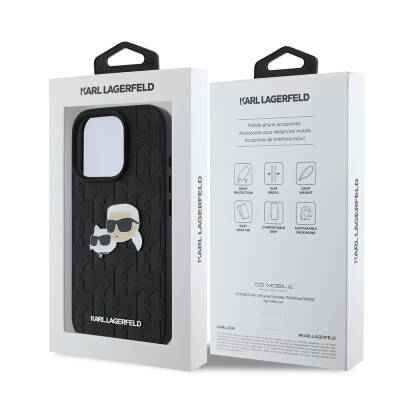 Apple iPhone 16 Pro Case Karl Lagerfeld Original Licensed K&C Heads Monogram Pin Cover - 9