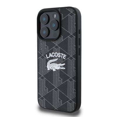 Apple iPhone 16 Pro Case Lacoste Original Licensed Magsafe Charging Featured Mono Vintage Logo Cover - 4