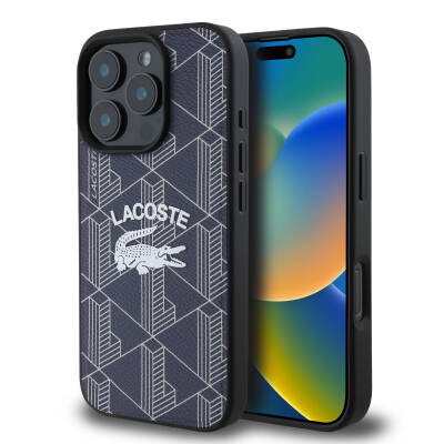 Apple iPhone 16 Pro Case Lacoste Original Licensed Magsafe Charging Featured Mono Vintage Logo Cover - 3