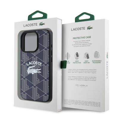 Apple iPhone 16 Pro Case Lacoste Original Licensed Magsafe Charging Featured Mono Vintage Logo Cover - 17