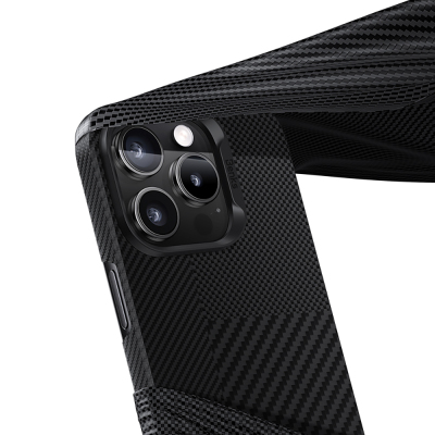 Apple iPhone 16 Pro Case M-safe Charging Carbon Fiber Metal Camera Frame Benks Montage ArmorAir Kevlar Cover - 4