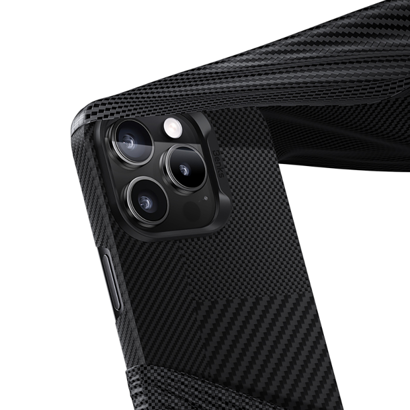 Apple iPhone 16 Pro Case M-safe Charging Carbon Fiber Metal Camera Frame Benks Montage ArmorAir Kevlar Cover - 4