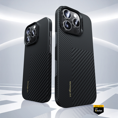 Apple iPhone 16 Pro Case M-safe Charging Carbon Fiber Metal Camera Frame Benks Montage ArmorAir Kevlar Cover - 6