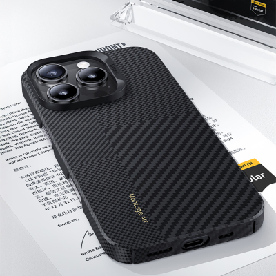 Apple iPhone 16 Pro Case M-safe Charging Carbon Fiber Metal Camera Frame Benks Montage ArmorAir Kevlar Cover - 7