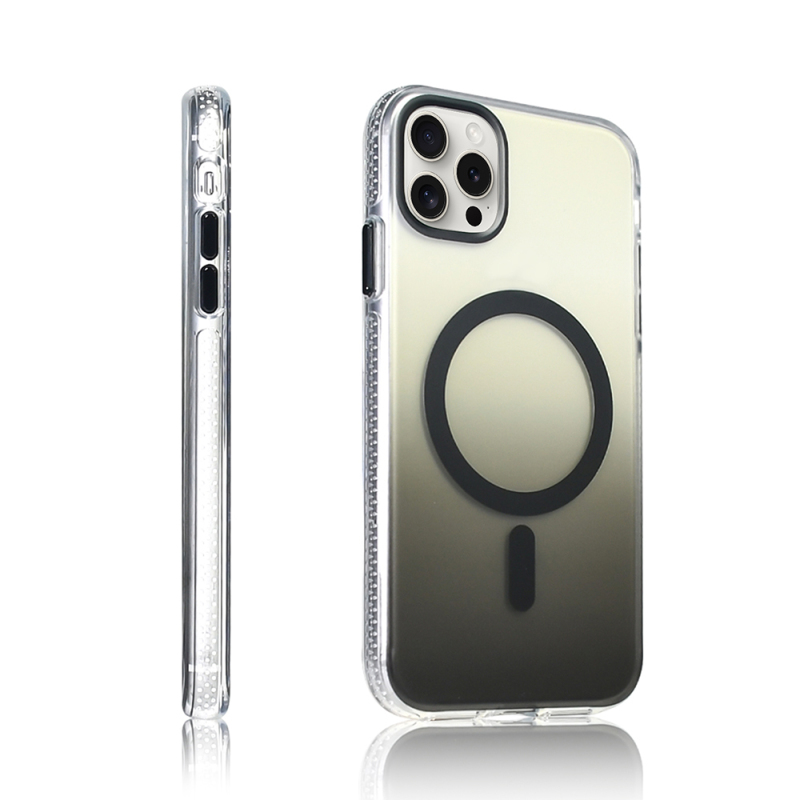 Apple iPhone 16 Pro Case M-safe Charging Feature Transparent Color Transition Zore Toros Cover - 12