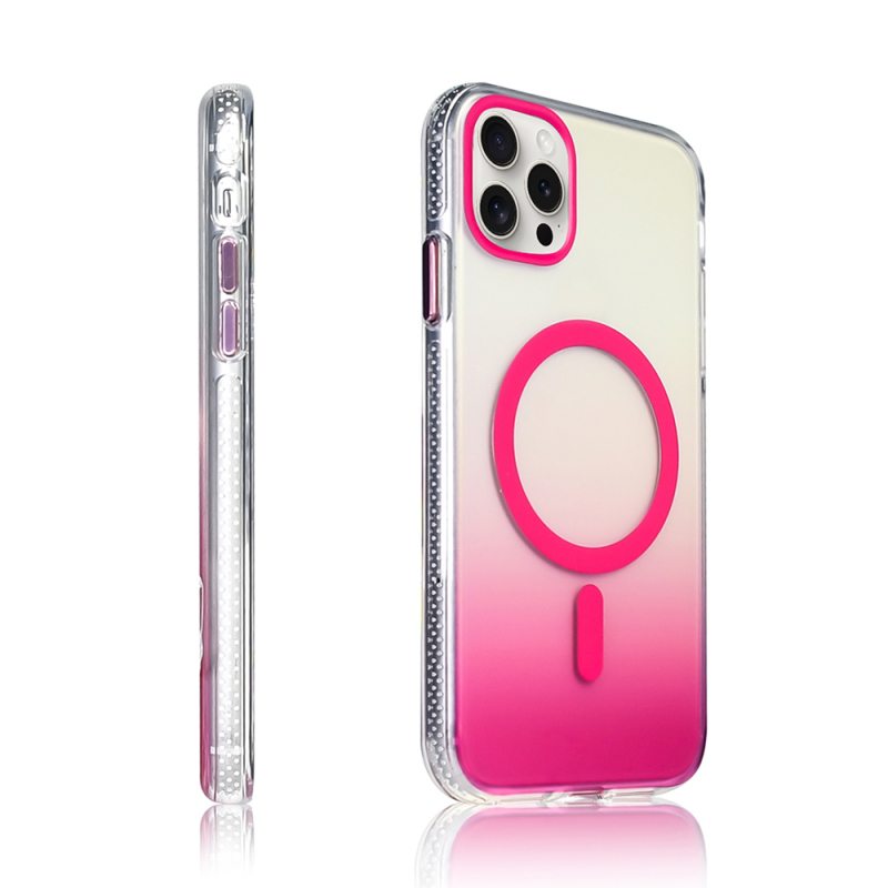 Apple iPhone 16 Pro Case M-safe Charging Feature Transparent Color Transition Zore Toros Cover - 15
