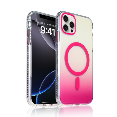 Apple iPhone 16 Pro Case M-safe Charging Feature Transparent Color Transition Zore Toros Cover - 3