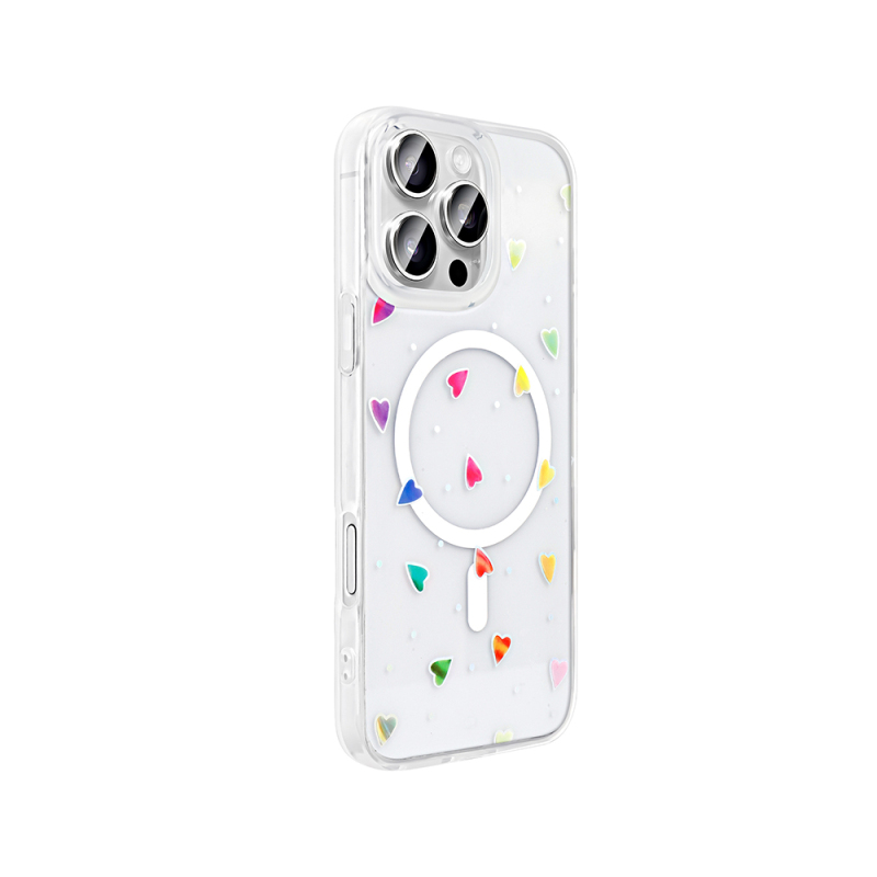 Apple iPhone 16 Pro Case M-Safe Charging Transparent Zore Folk Hard Cover - 10