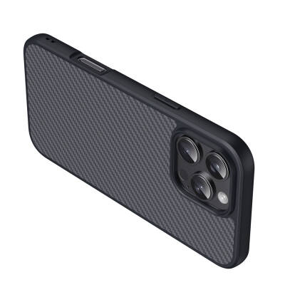 Apple iPhone 16 Pro Case Magsafe Charging Feature Carbon Fiber Designed Zore Elnino Cover - 7