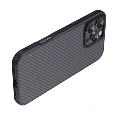 Apple iPhone 16 Pro Case Magsafe Charging Feature Carbon Fiber Designed Zore Elnino Cover - 8