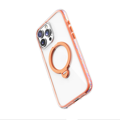 Apple iPhone 16 Pro Case Magsafe Charging Feature Raptic AirJoy Series Bead Design 360 Degree Rotatable Stand Cover - 9