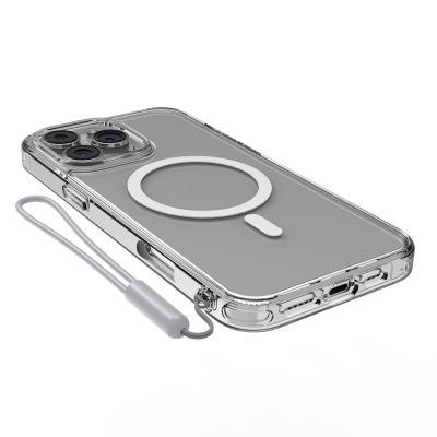 Apple iPhone 16 Pro Case Magsafe Charging Feature Raptic Crystal MagSafe Series Transparent Cover - 9