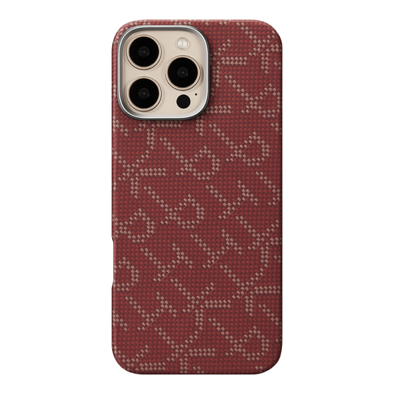 Apple iPhone 16 Pro Case MagSafe Charging Featured Aramid Fiber Pitaka Tactile Woven Monogram Series Cover - 10