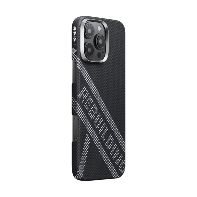 Apple iPhone 16 Pro Case MagSafe Charging Featured Aramid Fiber Re-TROS Designed Pitaka Tactile Woven Rebuilding Series Cover - 4