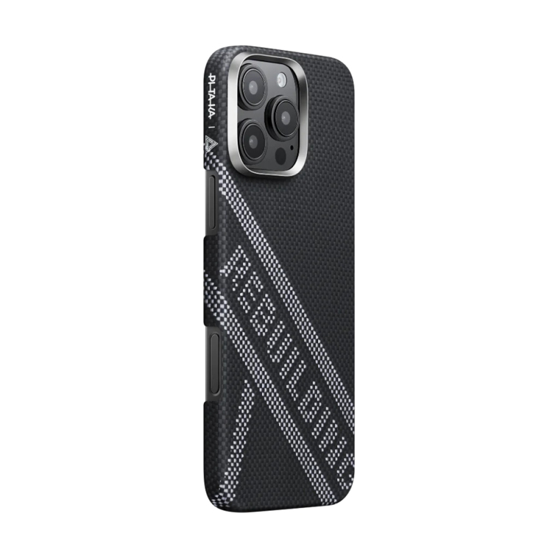 Apple iPhone 16 Pro Case MagSafe Charging Featured Aramid Fiber Re-TROS Designed Pitaka Tactile Woven Rebuilding Series Cover - 4
