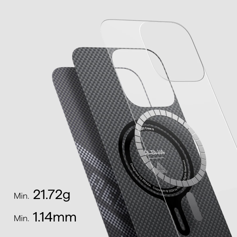 Apple iPhone 16 Pro Case MagSafe Charging Featured Aramid Fiber Re-TROS Designed Pitaka Tactile Woven Rebuilding Series Cover - 8