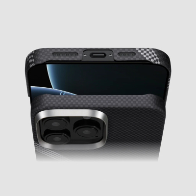Apple iPhone 16 Pro Case MagSafe Charging Featured Aramid Fiber Re-TROS Designed Pitaka Tactile Woven Rebuilding Series Cover - 9