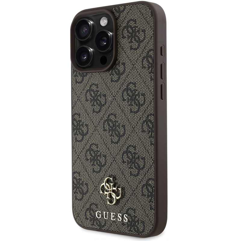 Apple iPhone 16 Pro Case Magsafe Charging Featured Guess Original Licensed Small 4G Classic Cover - 17